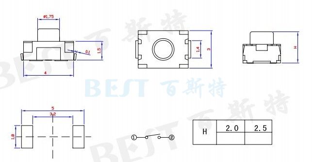 輕觸開(kāi)關(guān)TS-1185U