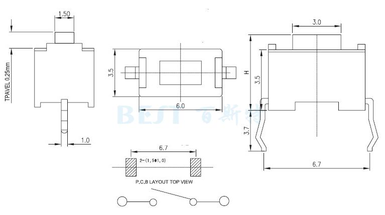 輕觸開關(guān)TS-1101E