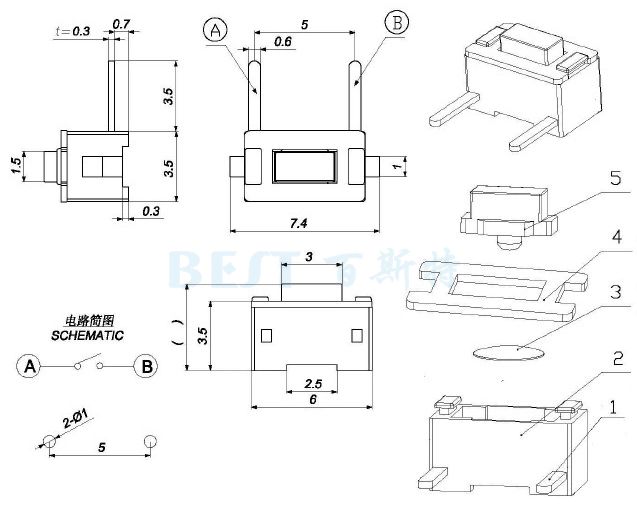 輕觸開關(guān)TS-1101F