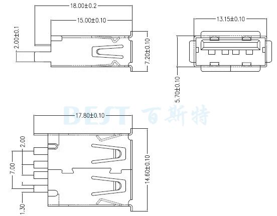 USB插座USB-A-07