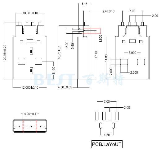 USB插座USB-A-03