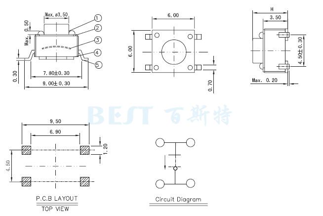 輕觸開關(guān)TS-1109W